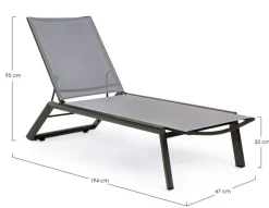 LETTINO CON RUOTE IN ALLUMINIO ANTRACITE GK52 - CRUISE