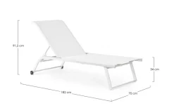 LETTINO IN ALLUMINIO CON RUOTE BIANCO - TAYLOR