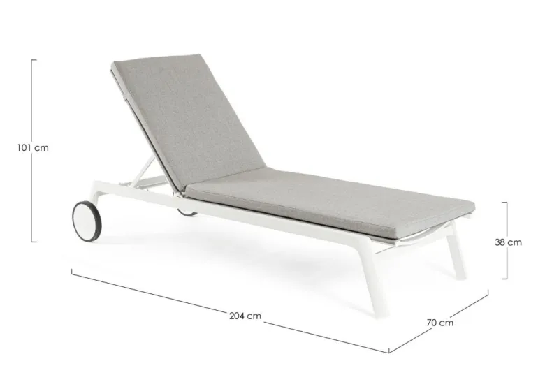 LETTINO IN ALLUMINIO CON RUOTE BIANCO WG20 - JALISCO