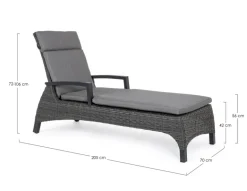 LETTINO RECLINABILE CON CUSCINI ANTRACITE JX55 - BRITTON