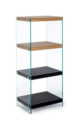 LIBRERIA 4 PIANI NERA - LINE WOOD