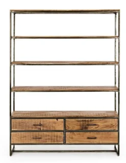 LIBRERIA IN LEGNO 4 CASSETTI - ELMER