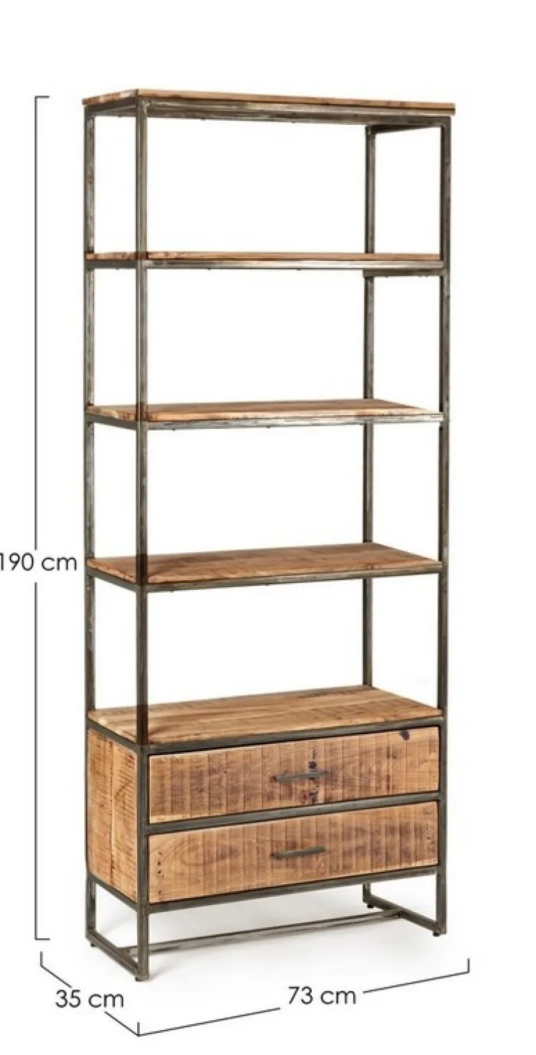 LIBRERIA IN LEGNO 2 CASSETTI - ELMER