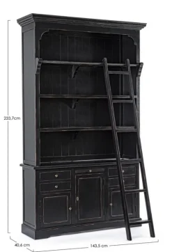 LIBRERIA IN LEGNO NERO - JEFFERSON