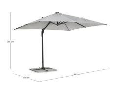 OMBRELLONE BRACCIO CON LED IN ALLUMINIO 3X3 ANTRACITE - INES