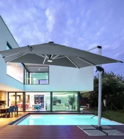 OMBRELLONE BRACCIO IN ALLUMINIO 3X3 ANTRACITE - INES