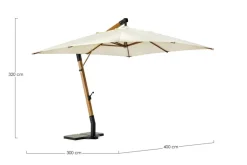 OMBRELLONE BRACCIO IN LEGNO 3X4 ECRU - CAPUA