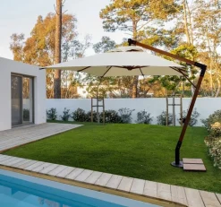 OMBRELLONE BRACCIO IN LEGNO 3X4 ECRU - CAPUA