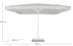 OMBRELLONE IN ALLUMINIO 4X4 BIANCO GRIGIO - ALGHERO