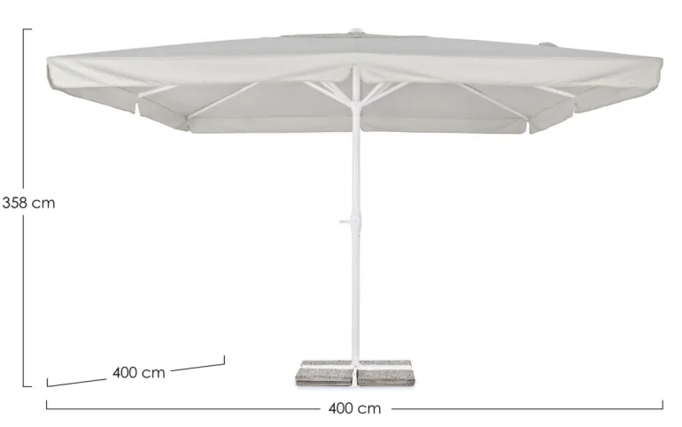 OMBRELLONE IN ALLUMINIO 4X4 BIANCO GRIGIO - ALGHERO