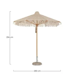 OMBRELLONE MACRAME 2.5M NAT