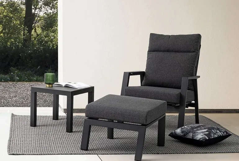 OTTOMAN IN ALLUMINIO ANTRACITE JX55 - KLEDI