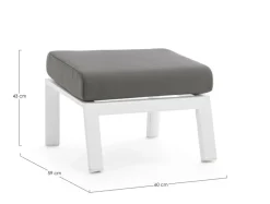 OTTOMAN IN ALLUMINIO BIANCO JX11 - KLEDI
