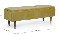 PANCA CONTENITORE IN VELLUTO OLIVE - KIRA