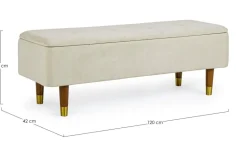 PANCA CONTENITORE IN VELLUTO NATURALE - KIRA