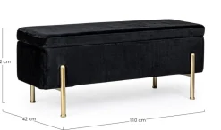 PANCA CONTENITORE IN VELLUTO NERO - IRINA