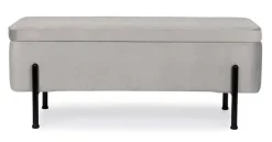 PANCA CONTENITORE IN VELLUTO GRIGIO CHIARO - IRINA