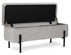 PANCA CONTENITORE IN VELLUTO GRIGIO CHIARO - IRINA