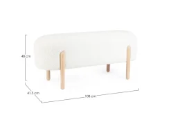 PANCA EFFETTO BOUCLE' BIANCO - DAYLA