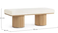 PANCA EFFETTO BOUCLE' NATURALE - FLORIANA