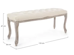 PANCA IN TESSUTO NATURALE - MATHILDE