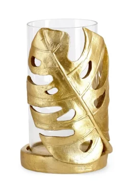 P.CANDELA PALONG FOGLIA MONSTERA ORO H23