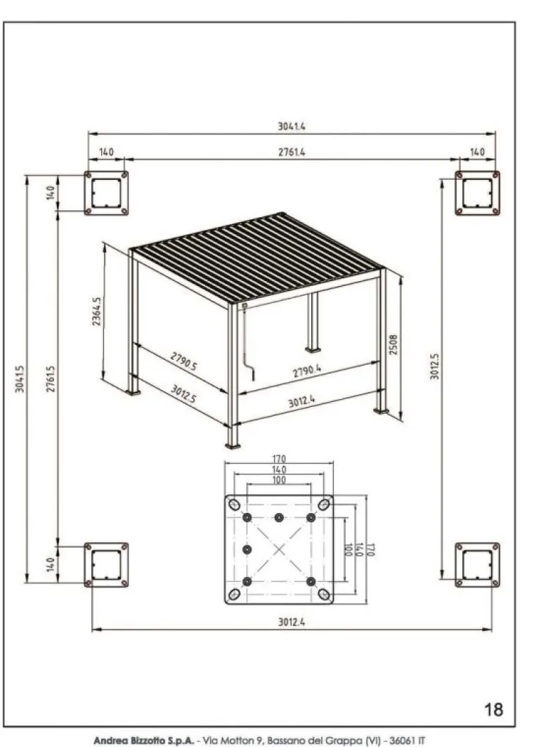 PERGOLA OCEAN 3X3 BIANCO