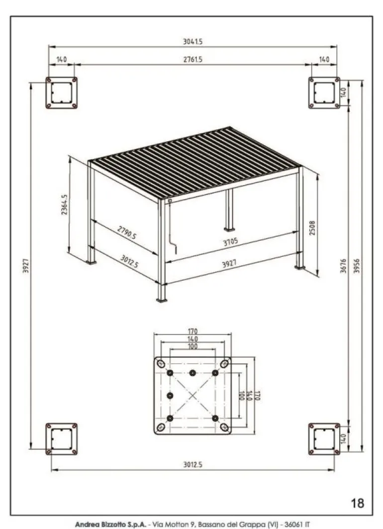 PERGOLA OCEAN 3X4 BIANCO