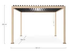 PERGOLA OCEAN 3.6X3.6 NATURAL-ANTRACITE