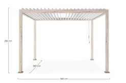 PERGOLA OCEAN 3.6X3.6 RUSTIC-BIANCO