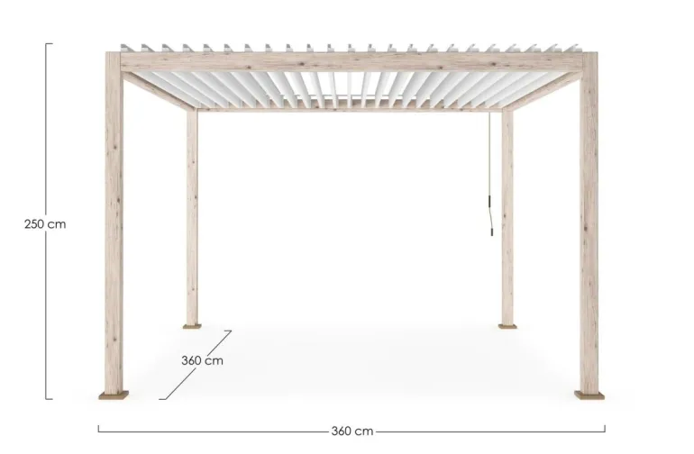 PERGOLA OCEAN 3.6X3.6 RUSTIC-BIANCO