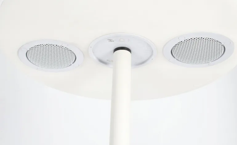 PIANTANA SOLAR LED SPEAKER PE BIANC H150