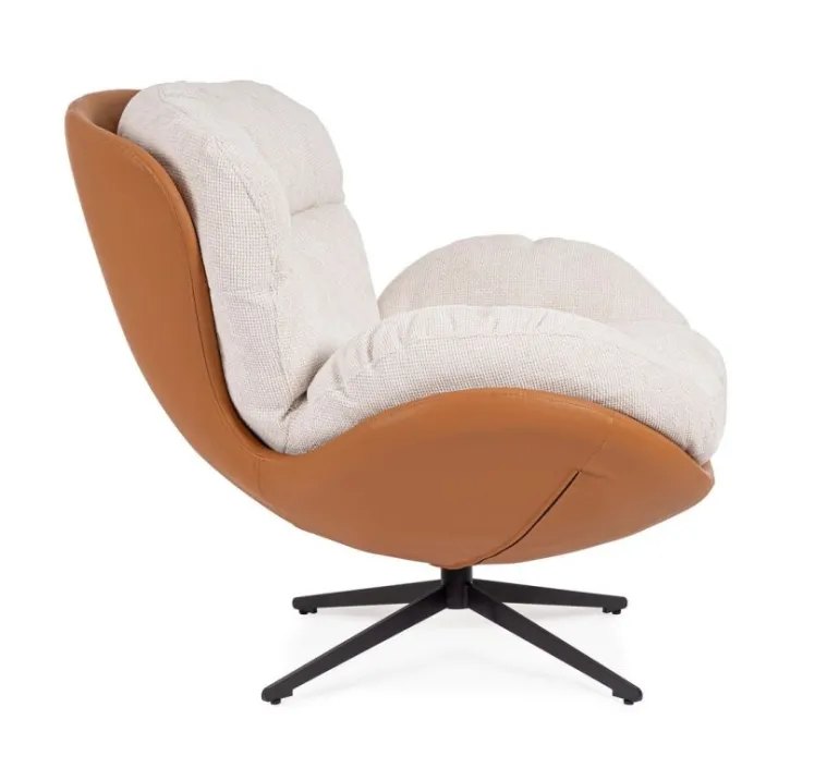 POLTRONA ADINDA GHIACCIO/CUOIO