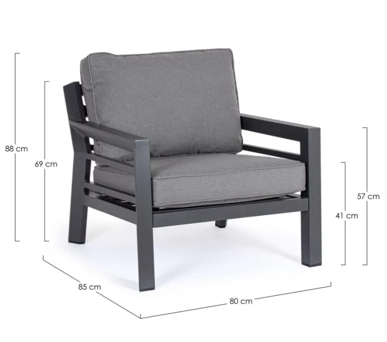 POLTRONA ANTRACITE PG61 - HENDRIX