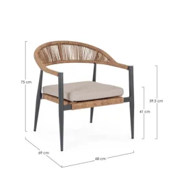 POLTRONA C-BR C-C JANDIA ANTRAC/NATURAL