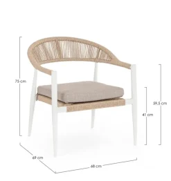 POLTRONA C-BR C-C JANDIA BIANCO/BEIGE