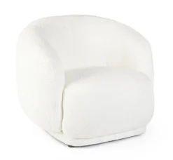 POLTRONA EFFETTO BOUCLE' BIANCO - TECLA