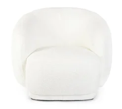 POLTRONA EFFETTO BOUCLE' BIANCO - TECLA