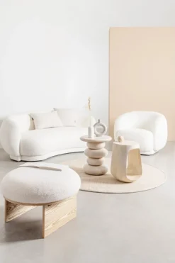 POLTRONA EFFETTO BOUCLE' BIANCO - TECLA