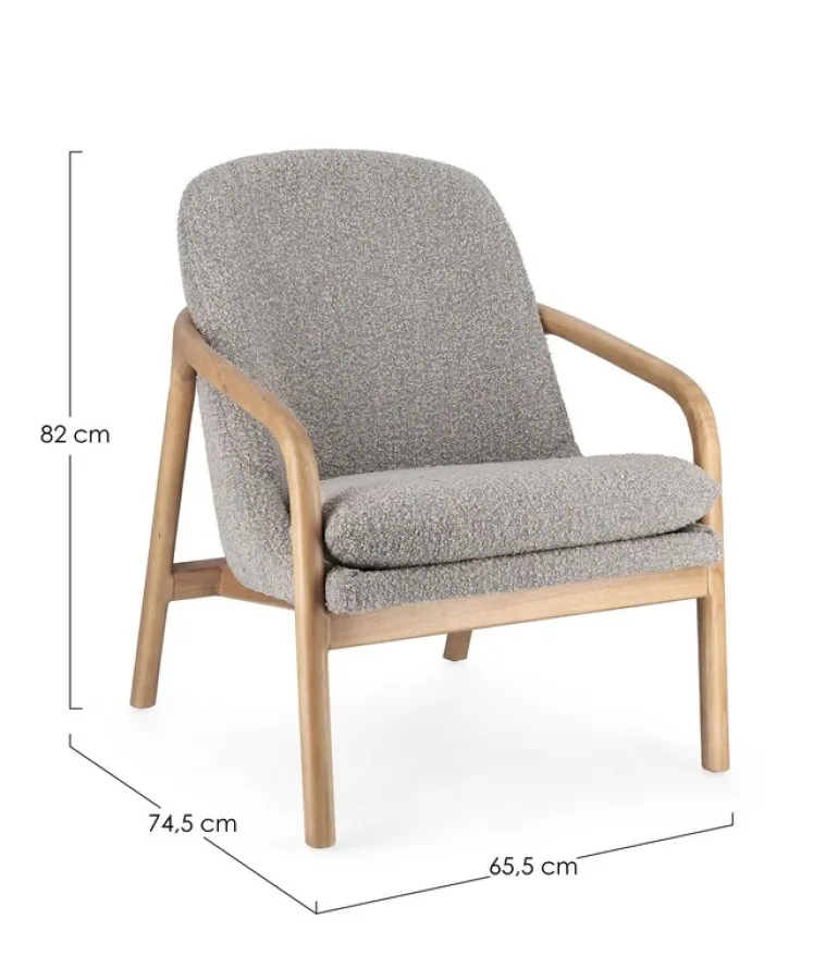 POLTRONA EFFETTO BOUCLE' STONE - ELAIDE