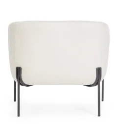 POLTRONA EFFETTO BOUCLE' BIANCO - CLAUDINE