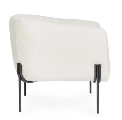 POLTRONA EFFETTO BOUCLE' BIANCO - CLAUDINE