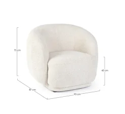 POLTRONA EFFETTO BOUCLE' NATURALE - TECLA