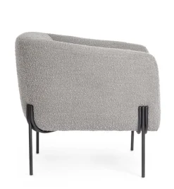 POLTRONA EFFETTO BOUCLE' GRIGIO - CLAUDINE