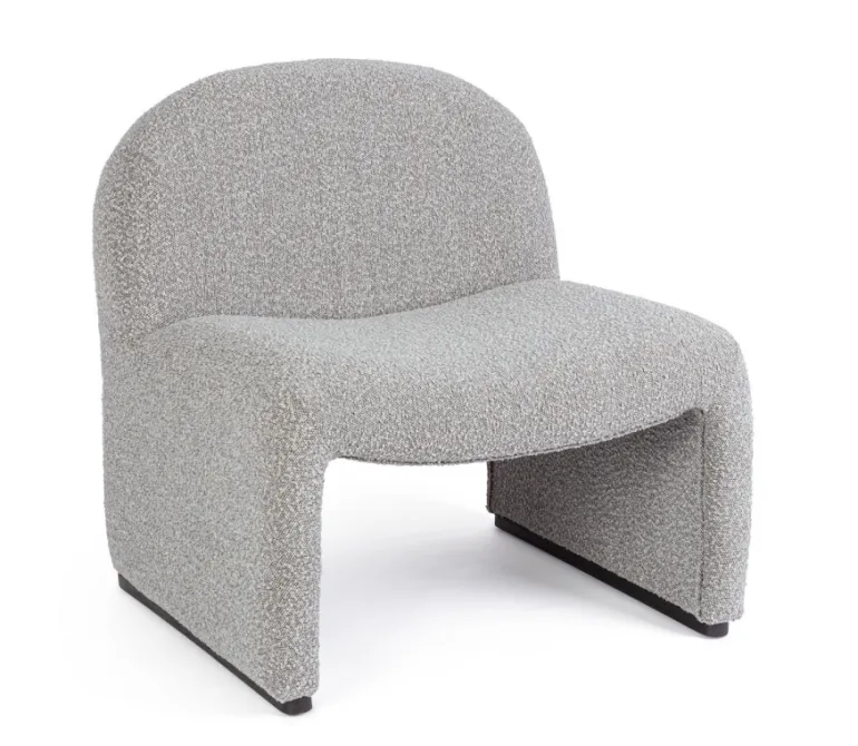 POLTRONA EFFETTO BOUCLE' GRIGIO - BASSILLA