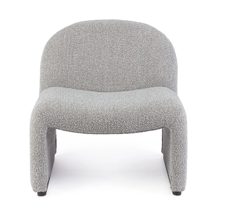 POLTRONA EFFETTO BOUCLE' GRIGIO - BASSILLA