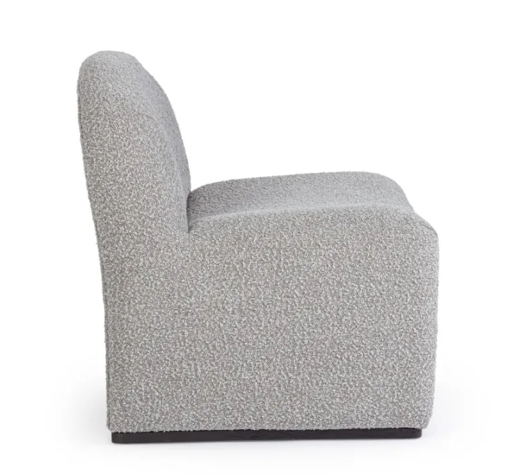 POLTRONA EFFETTO BOUCLE' GRIGIO - BASSILLA