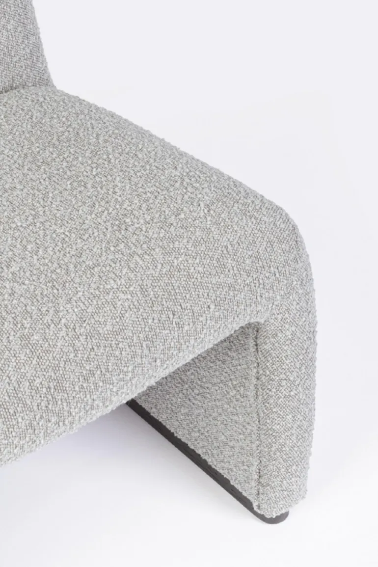 POLTRONA EFFETTO BOUCLE' GRIGIO - BASSILLA