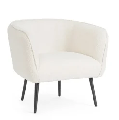 POLTRONA EFFETTO BOUCLE' BIANCO - AVRIL