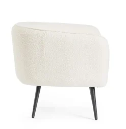POLTRONA EFFETTO BOUCLE' BIANCO - AVRIL